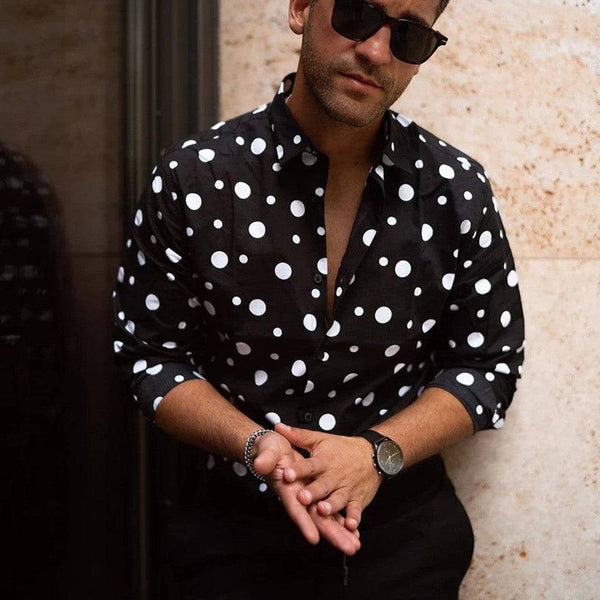 Polka Dot Print Casual All-match Long-sleeved Shirt